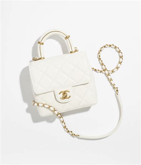 mini chanel white bag